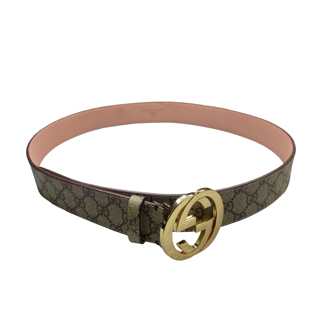 Gucci Beige and Gold Signature Belt